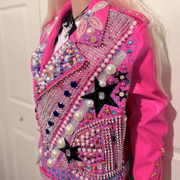 Size 2xl Neon Pink bling jacket - Picture 1 of 5